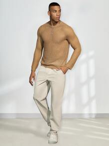 GENTILAND Quần Nam Túi màu trơn Giải trí - Màu be - Xem 4