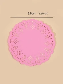 24 piezas Papel para hornear con abertura - Rosa - Ver 3