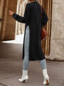 SHEIN LUNE Jersey de hombros caídos de muslo con abertura