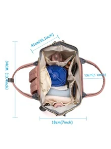 LEQUEEN 1pc Oxford Cloth Diaper Bag For Mom, Multifunctional Large Capacity Maternity Bag, Fashionable Backpack For Travel, Suitable For Storage And Use - Multicolor - View 4