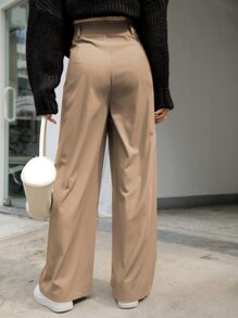 DAZY 高腰褶皱裤女士正装裤