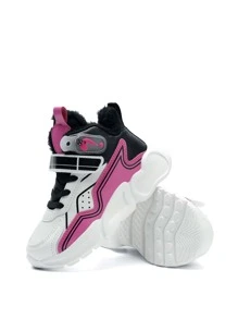 女童拼色保暖襯裡搭扣厚底運動鞋 - 彩色 - 查看 2