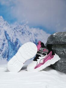 女童拼色保暖襯裡搭扣厚底運動鞋 - 彩色 - 查看 5