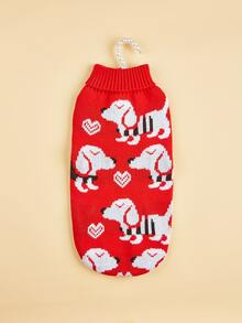 Cartoon Dog Print Pet Sweater - Multicolor - View 2