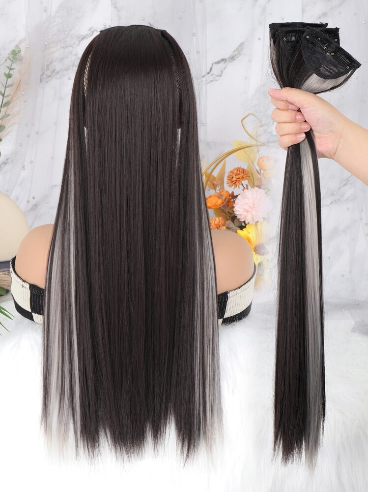 新品お得３セット！！　ヒューマンエクステ　ストレート 3セット！ヒューマンヘアエクステンション／ストレートヘア100%