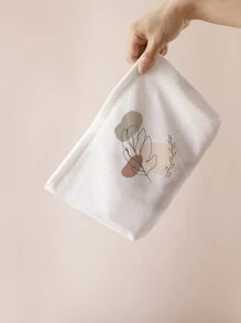 Túi trang điểm hình lá - trắng - Xem 1