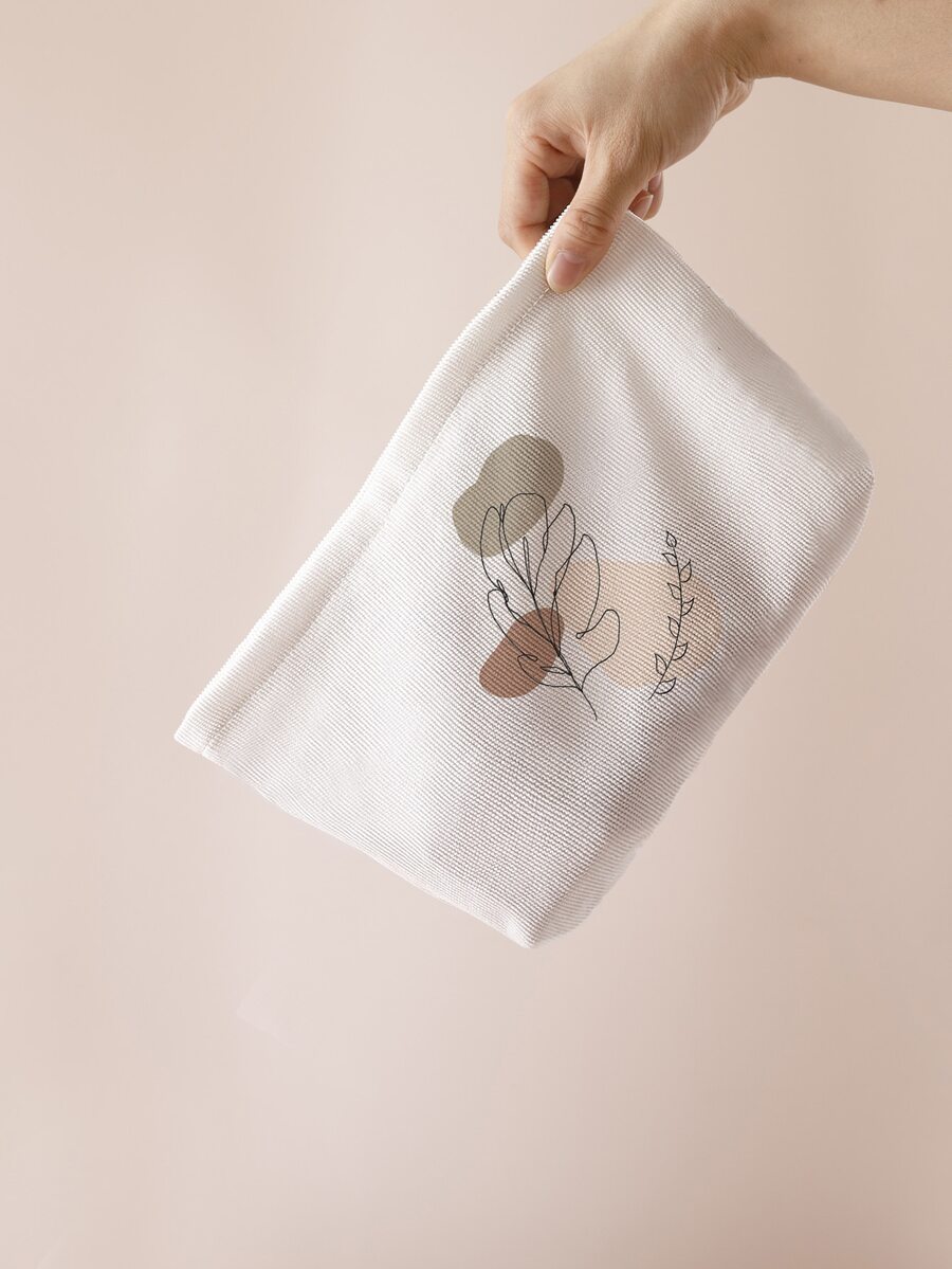 Túi trang điểm hình lá - trắng - Xem 1