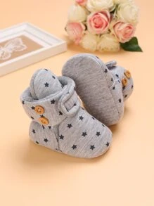 Baby Star Pattern Snow Boots - Grey - View 2