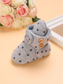 Baby Star Pattern Snow Boots - Grey - View 4