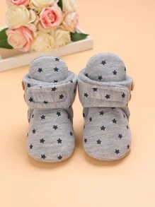 Baby Star Pattern Snow Boots - Grey - View 5