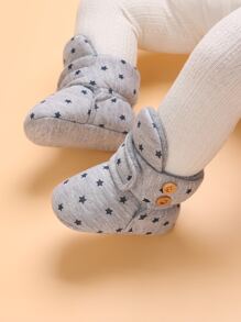 Baby Star Pattern Snow Boots - Grey - View 6