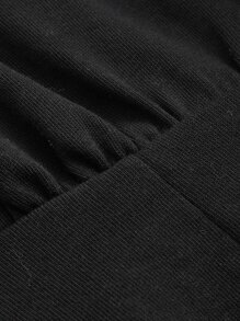 SHEIN EZwear Plus Zip Up Drop Shoulder Hoodie - Black - View 5