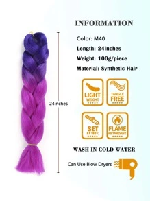 Trenza de pelo sintético de ombré largo - Multicolor - Ver 3