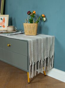 1入組手工刺繡流蘇桌旗 - 彩色 - 查看 3