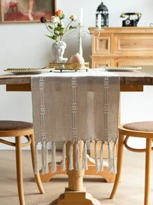 1入組手工刺繡流蘇桌旗 - 彩色 - 查看 4