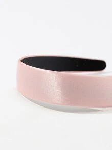 1pc Pink Color Solid Wide Headband, Classy Look, Elegant, For Casual And Daily Use, Pink Accessories Hairband Hair Hoop - Pink - View 2