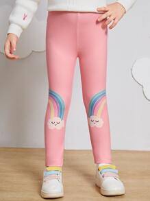 小女童卡通圖案緊身打底褲