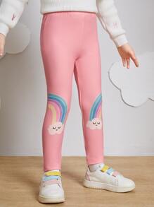 小女童卡通圖案緊身打底褲