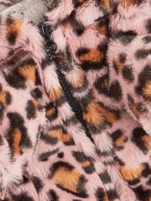 1pc Leopard Print Plush Pet Coat - Multicolor - View 3