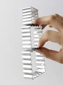 3pcs Square Cookie Cutter, Silver Biscuit Press Mold For Baking - Silver - View 4