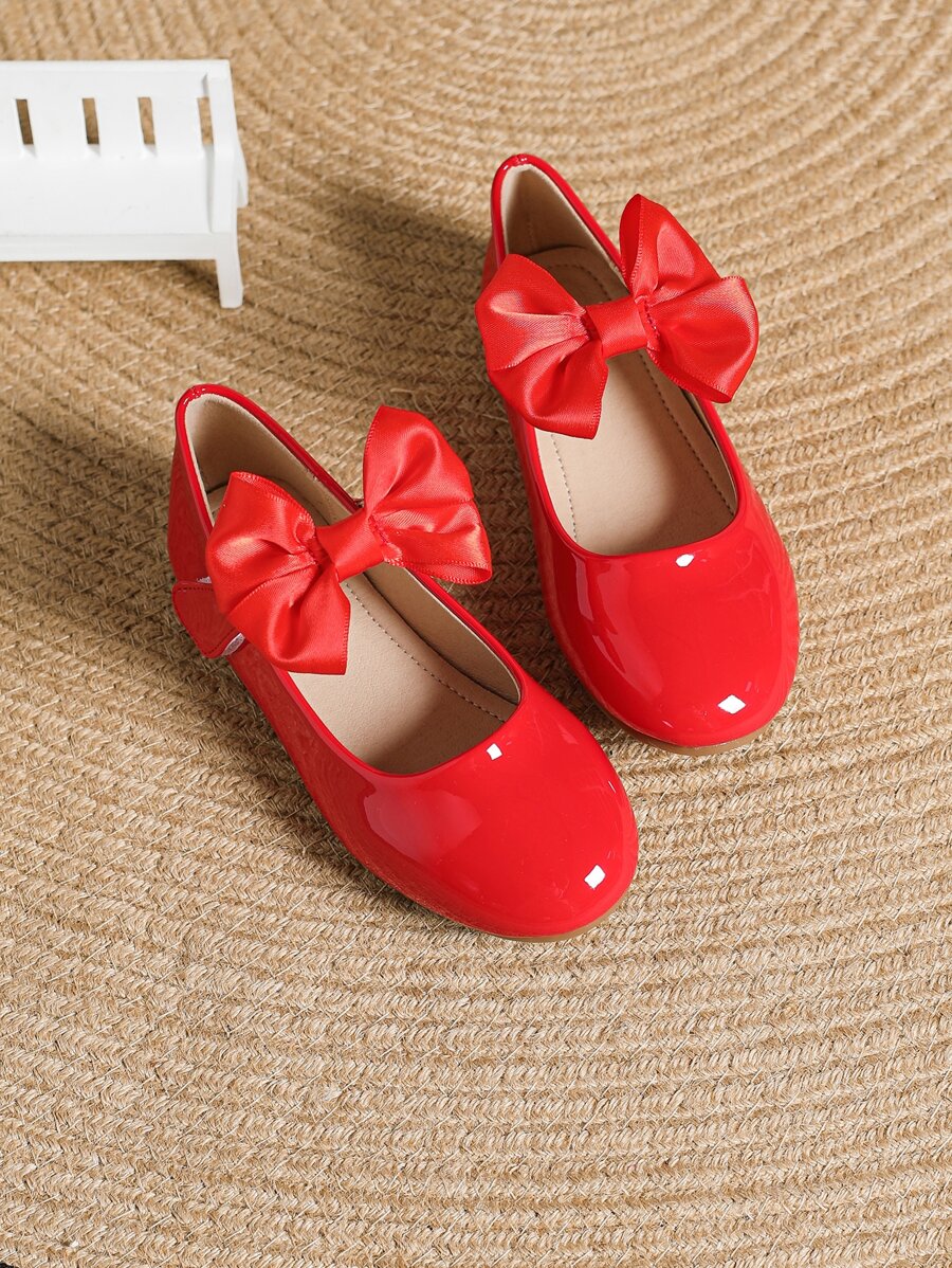Girls Bow Decor Mary Jane Flats