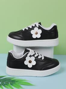 貼花裝飾板鞋男孩前綁帶運動鞋