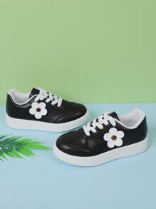 貼花裝飾板鞋男孩前綁帶運動鞋