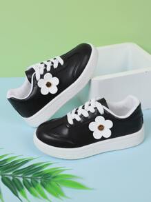 貼花裝飾板鞋男孩前綁帶運動鞋