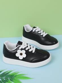 貼花裝飾板鞋男孩前綁帶運動鞋