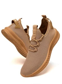 Men Letter Graphic Lace-up Front Running Shoes - Camel - View 3