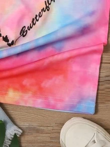 Girls 1pc Tie Dye Butterfly Print Tee - Multicolor - View 3