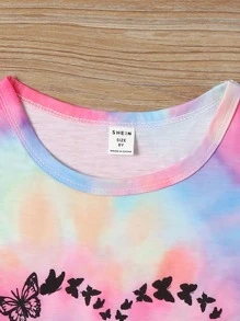 Girls 1pc Tie Dye Butterfly Print Tee - Multicolor - View 6