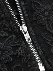 SHEIN MOD Floral Jacquard Bustier Cami Top Without Top - Black - View 4