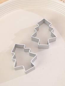 1入組聖誕樹形狀餅乾模型切割刀 - 銀色 - 查看 1