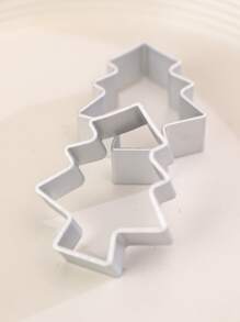 1入組聖誕樹形狀餅乾模型切割刀 - 銀色 - 查看 4