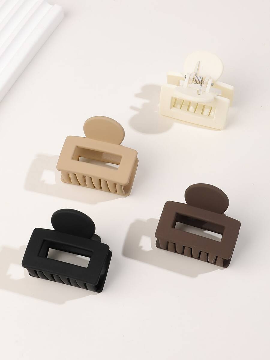 4 件装实心发夹，适合浓密头发，强力定型发夹，蝴蝶发夹，发夹，时尚发饰，适合女士休闲、学校用品、学院秋冬爪夹，适合度假装扮 - 彩色 - 查看 1