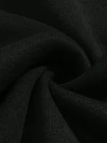 SHEIN EZwear Bear And Letter Graphic Thermal Lined Sweatshirt - Black - View 5