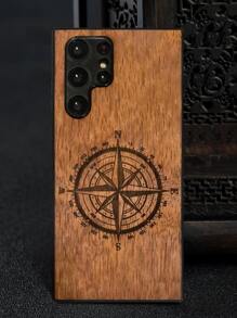 Funda para móvil con estampado de brújula de madera - Multicolor - Ver 2