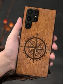 Funda para móvil con estampado de brújula de madera - Multicolor - Ver 4