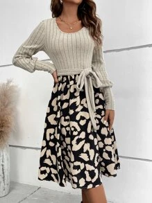 Chiquease Leopard Print Belted Dress - Multicolor - View 4