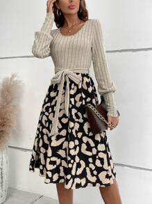 Chiquease Leopard Print Belted Dress - Multicolor - View 5