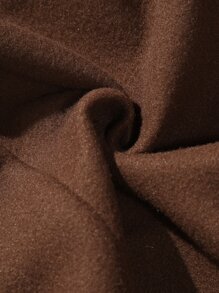 ROMWE MEN Guys Letter Graphic Drawstring Thermal Lined Hoodie - Coffee Brown - View 4