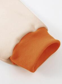 Aesthetic Post--Loose Men's Letter Printed Drop Shoulder Varsity Jacket Without Hood - Navy Blue - View 5