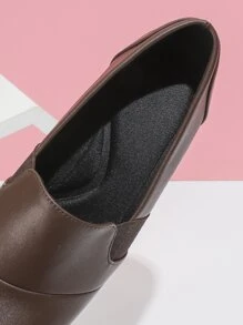 Minimalist Slip On Wedge Shoes - Chocolate Brown - View 3