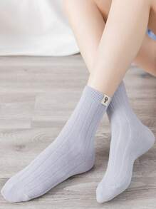 5雙卡通圖案中筒襪 - 彩色 - 查看 3