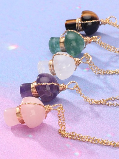 1pc Random Mushroom Charm Necklace