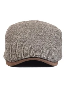 男士人字形鴨舌帽 - 棕色 - 查看 2