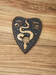 1pc Chi tiết hoa hình trái tim bằng gỗ trang trí thủ công, Boho gỗ rắn & chi tiết hoa đồ trang trí cho trang trí nhà quà tặng tốt nhất - Nhiều màu - Xem 4