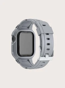 Dây đeo khung tích hợp kiểu áo giáp chất liệu TPU Tương thích với Apple Watch 4/5/6/7/8/9 - Xám - Xem 2