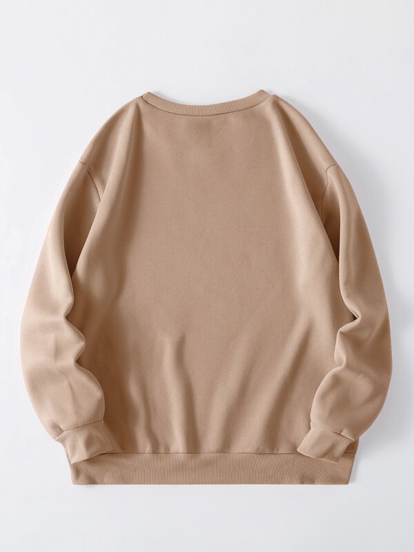 SHEIN EZwear Letter Graphic Thermal Lined Sweatshirt SHEIN UK